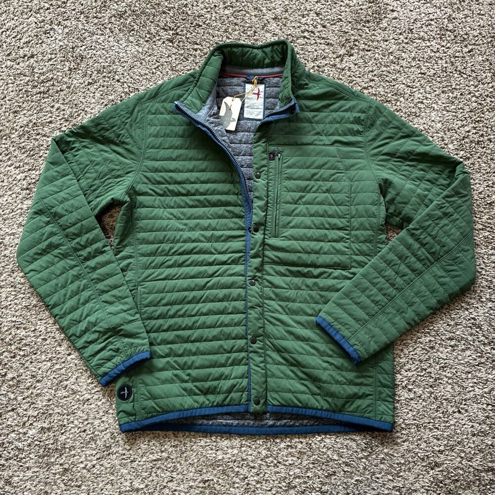 NWT Relwen Windzip Jacket Green/Blue Large Huckberry Softshell Quilted Coat